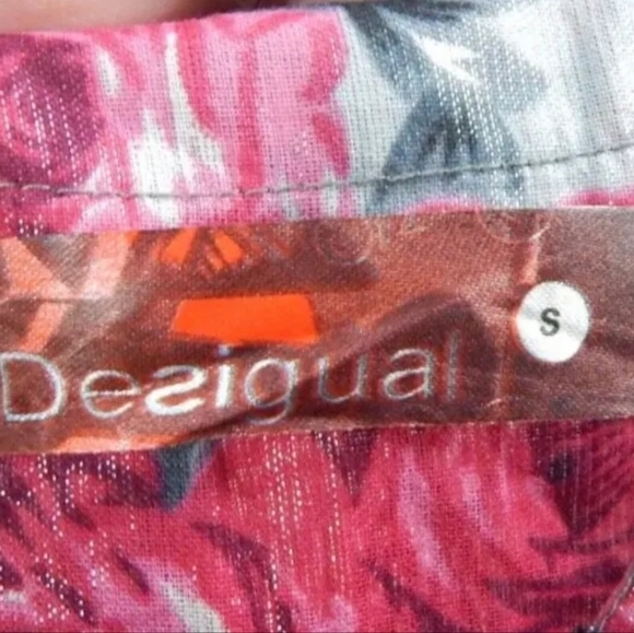 Desigual Gray Rose Floral Shimmer Dress - Picture 3 of 4